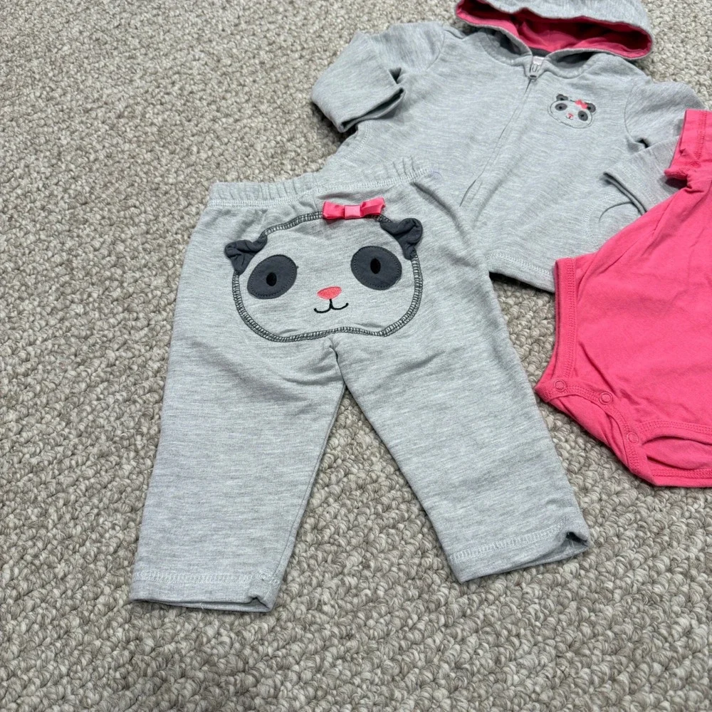 First Impressions Baby Girls Panda Outfit 3 Piece Set Size 6-9‎ Months
